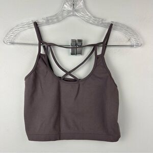 BKE Buckle Bralette Strappy Bra Cami Gray Sz M/L